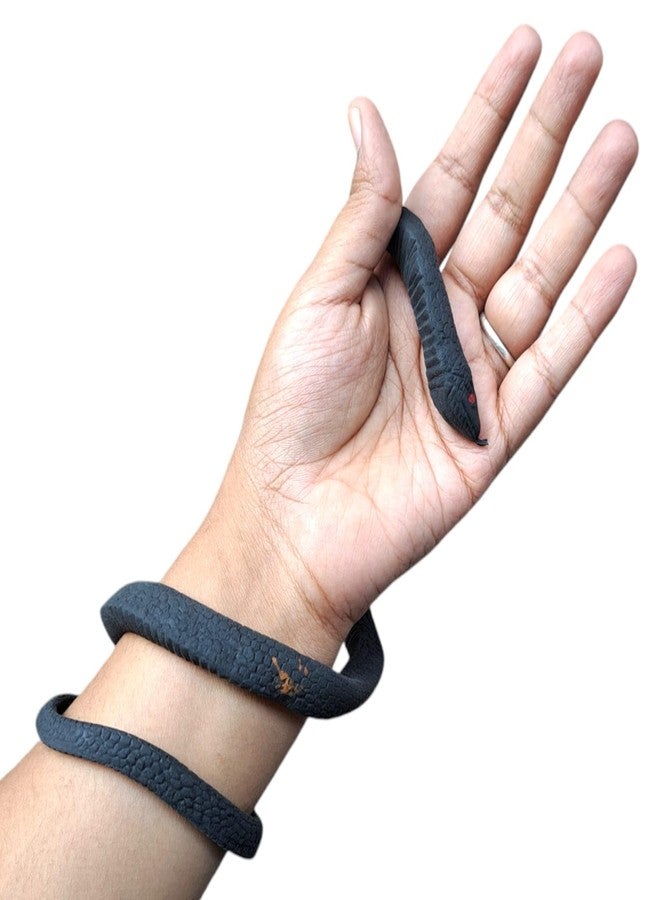 JNiL Black Rubber Fake Snake Emulational Animal Reptile Toy Garden Pranks Tricks Props - Image 5